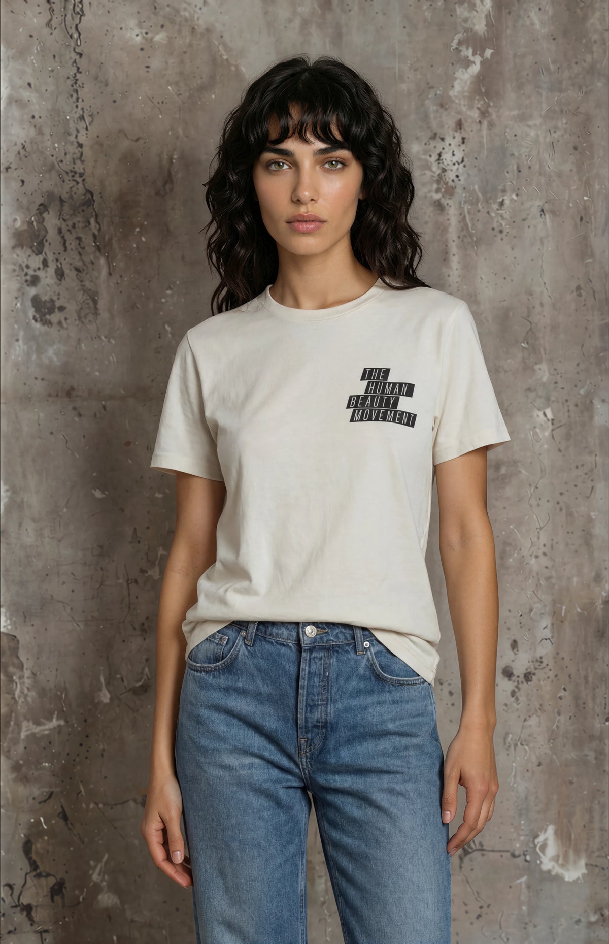 The HBM Logo Tee, Unbleached White – The Human Beauty Movement