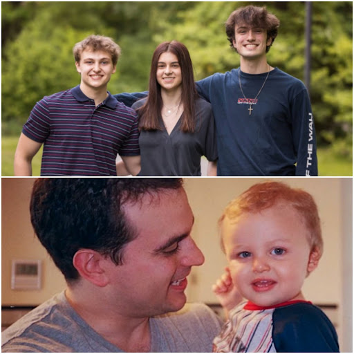 Top: Nick Priest (left) with Power of Play officers Kylie and Jack; Bottom: Nick’s father, Joe